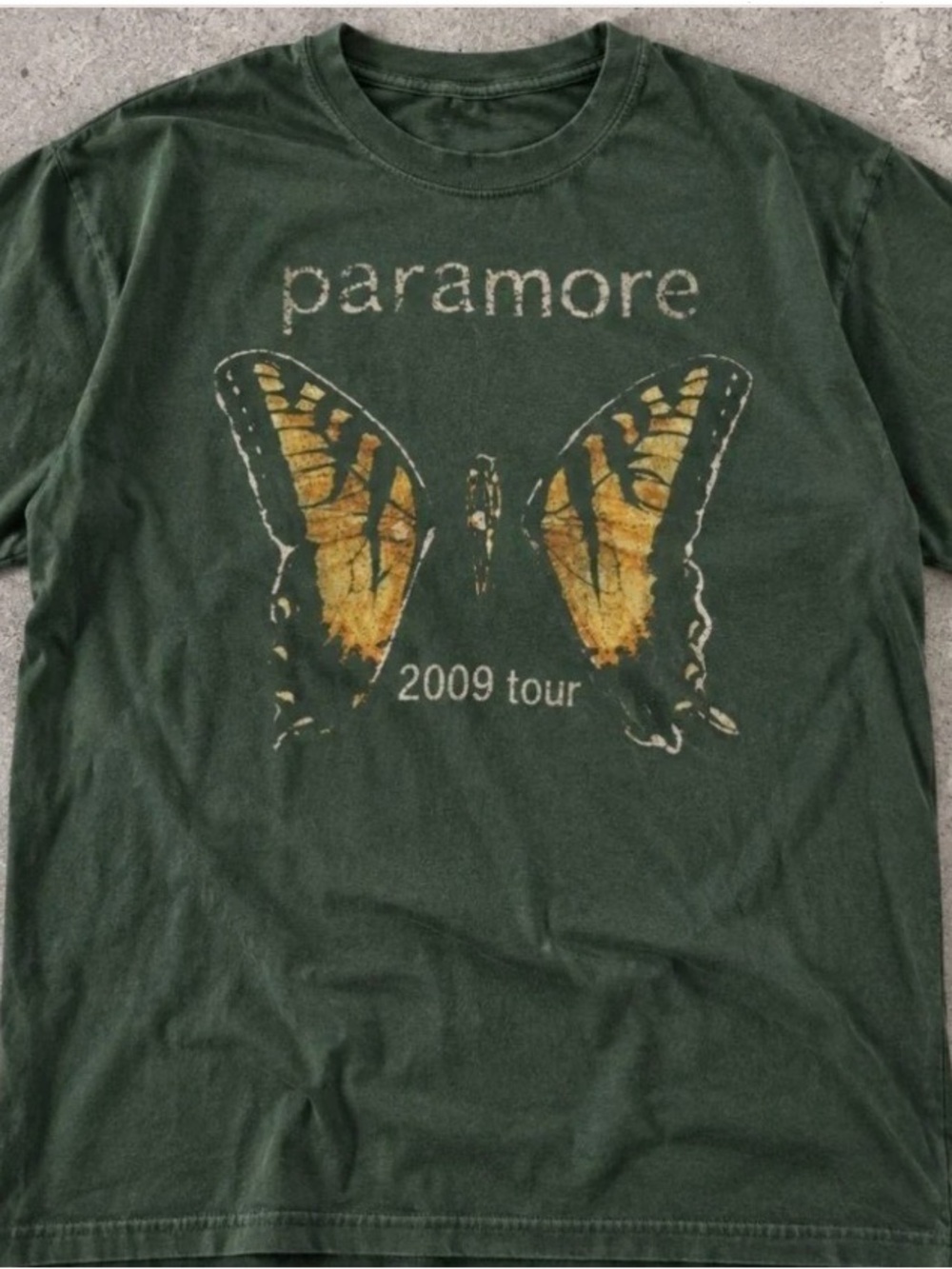 Gildan Dark Green Paramore 2009 Tour Butterfly Tee